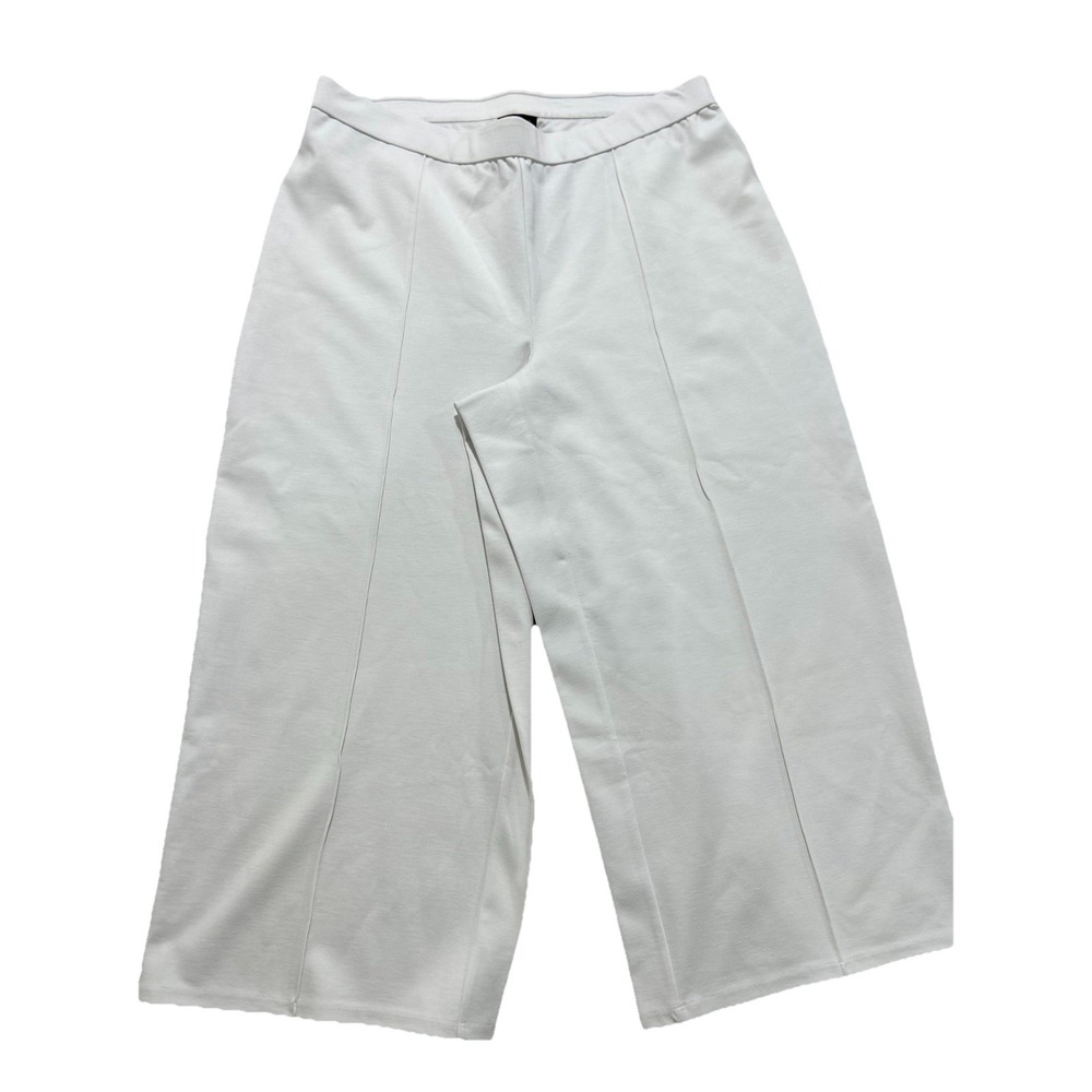 NEW J Jill Wearever Collection Sz XL White Pull-On Wide Seamed Legs Pants Ankle
